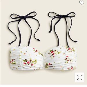 NWT j crew strawberry floral bikini top xs